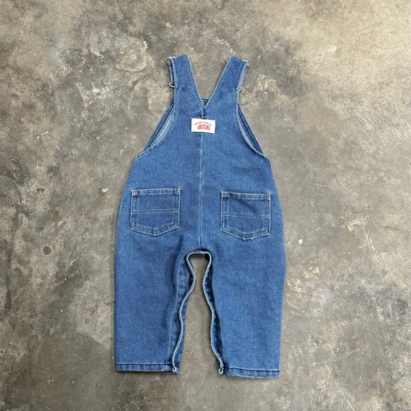 Vintage Round House Toddler Denim Overalls 18M Blue Jean Bib - Picture 6 of 8